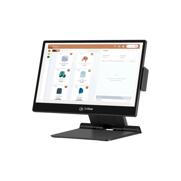 Punto De Venta 3Nstar All-in-One Pos P4 N97 Celeron Memoria RAM 8Gb Disco Sólido 240Gb Freedos 15"