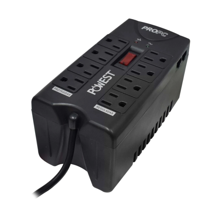Regulador De Voltaje Powest Propc-1000 8 Tomas