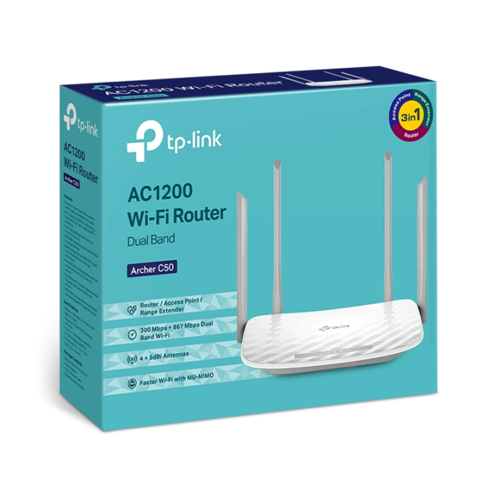 Router TP-Link Archer C50 Ac1200 Inalambrico 4 Antenas